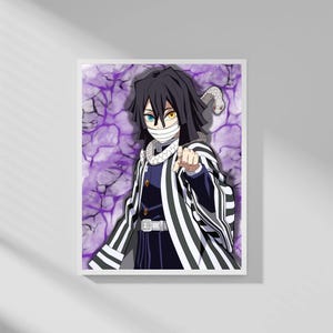 Iguro Obanai Digital Art Print | A4 Demon Slayer Poster | Instant Download Anime Wall Art | Kimetsu no Yaiba Fan Art | Printable Otaku Decor