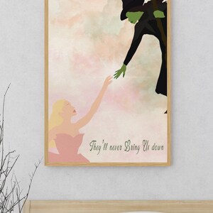 Póster de papel mate premium inspirado en la película Wicked Simplistic Glinda y Elphaba