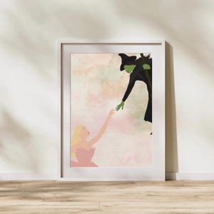 Elphaba & Glinda A4 Art Print | Wicked Wall Art | Matte or Glossy Finish | Wicked Decor | Musical Theatre Gift