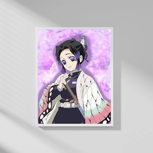 Shinobu Kocho Digital Art Print | A4 Demon Slayer Poster | Instant Download Anime Wall Art | Kimetsu no Yaiba Fan Art | Insect Hashira Print