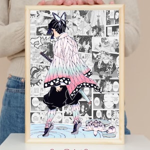 Shinobu Kocho A4 Art Print – Infinity Castle Scene • Demon Slayer Poster • Matte or Gloss Finish • Anime Wall Decor Gift