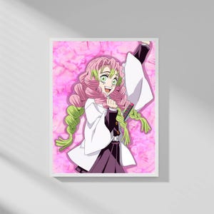 Mitsuri Kanroji A4 Art Print – Demon Slayer Wall Decor, Anime Illustration