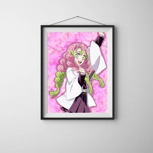 Mitsuri Kanroji Digital Art Print | Demon Slayer Poster | Instant Download Anime Wall Art | Kimetsu no Yaiba Fan Art | Printable Otaku Decor