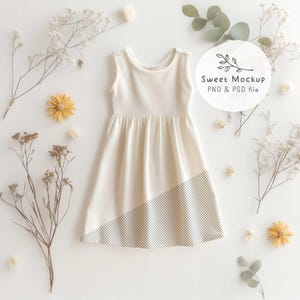 Baby Dress Mockup, Kids Clothing Mock-up, Canva drag & drop PNG and PSD Smart Object,
