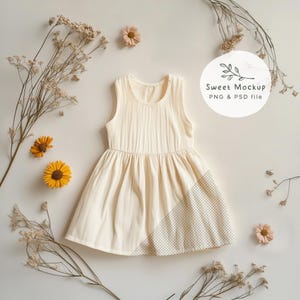Baby Dress Mockup, Kids Clothing Mock-up, Canva drag & drop PNG and PSD Smart Object,