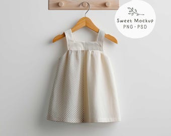 Baby Dress Mockup, Kids Clothing Mock-up, PNG and PSD Smart Object,