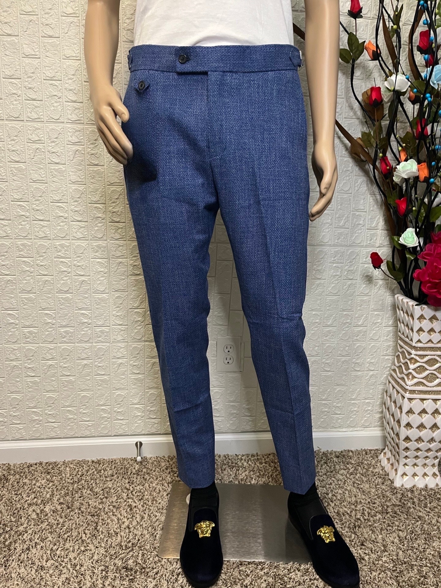 Formal Event Business Meeting Waist Strap Beltless Men Pant Trousers Etsy UK