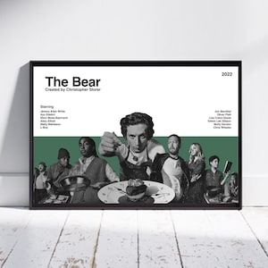 The Bear Digital Poster Download, TV Series Hulu Wall Art Minimalist Modern Decor Yes Chef Let It Rip Jeremy Allen White HD Quality