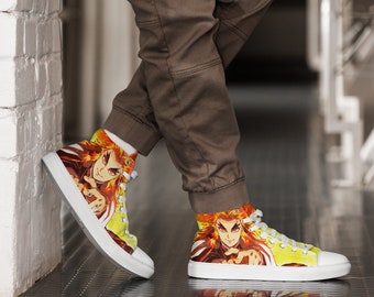 kujuro fire demon slayer sneakers converse shoes manga anime Baskets hautes en toile homme