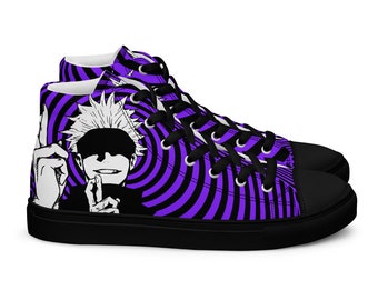 limitless satoru gojo hypnotic cursed spirits sorcerer monkey anime manga converse sneakers style footwear Baskets hautes en toile femme