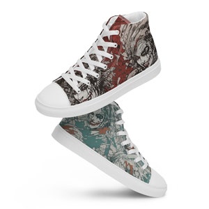 Panic Disorder Women's high-top canvas sneakers Behind the Painted Grin Exploring the Mental Landscape of the Joker madness