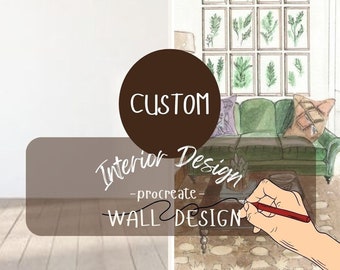 Procreate WALL Design Drawing, Interior Architecture, Wall Decoration, Room Renovation Guide