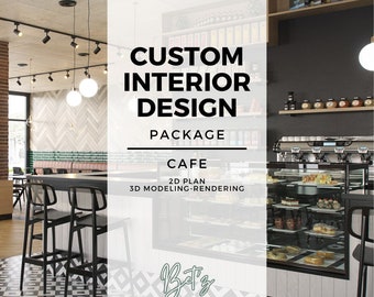 CAFE Online Interior Design Package, Interior Architecture, Renovation Guide, 3D Drawing and Rendering, Custom Restaurant Design