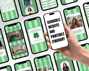 Kit per addio al nubilato "Lucky In Love" - Invito modificabile su Canva e sito web per dispositivi mobili (download digitale)