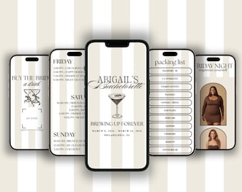 Espresso Martini Bachelorette Itinerary – Editable Canva Template