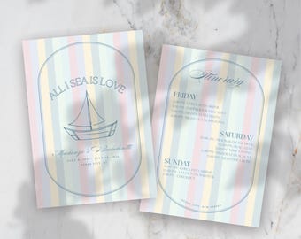 Invito per addio al nubilato "All I Sea Is Love" - Itinerario per un weekend al mare (Download digitale)