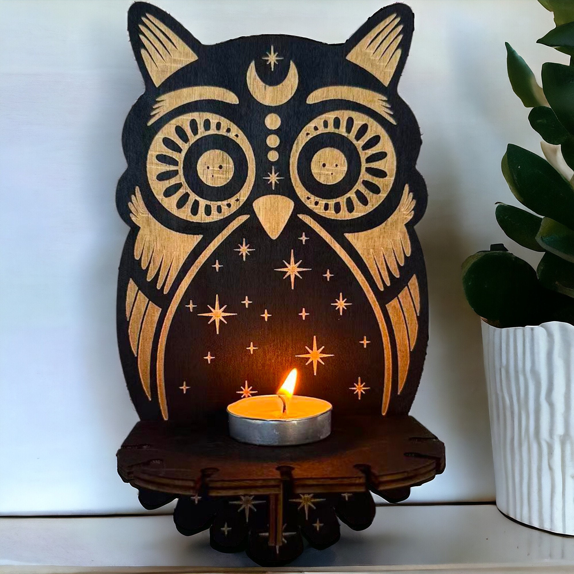 Wooden Zodiac Crystal Shelf Floating Crystal Altar Shelf Gothic Rock ...