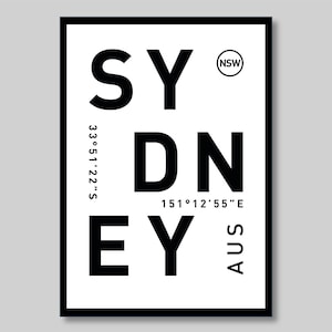 Sydney Travel Print Sydney Poster Sydney Wall Art Destination Print Australia Print Sydney Digital Artwork Minimalist Travel Print Digital
