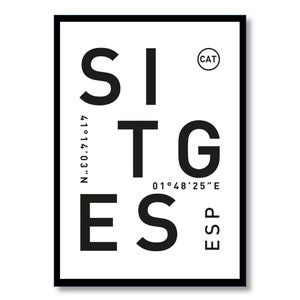 Sitges Print Sitges Poster Sitges Wall Art Destination Print Spain Print Sitges Digital Artwork Minimalist Travel Print Digital