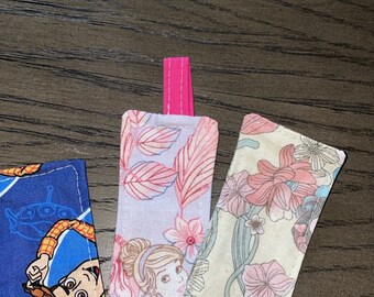 Fabric Bookmark, 100% Cotton Fabric Bookmark, Character Bookmark, Handmade Bookmark