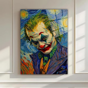 Joker Painting Design Arte murale in vetro temperato - Arte murale - Decorazione murale Life of Tree - Stampa su vetro - Grande arte murale - Arazzi - Finestra colorata