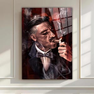 Peaky Blinders Design Tempered Glass Wall Art - Wall Art - Life of Tree Wall Decor - Stampa su vetro - Grande arte murale - Arazzi - Finestra colorata