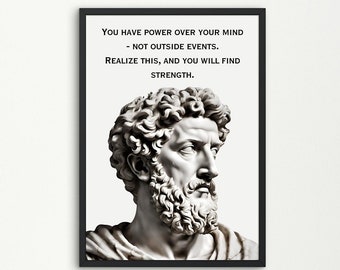 Marco Aurelio - Cartel estoico - Decoración motivacional de la pared - Impresión digital