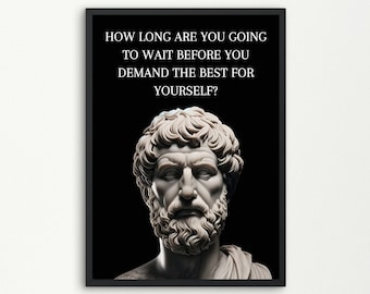 Stoic Poster - Epictetus - Demand Te Best For Yourself - Motivation - Digital Print