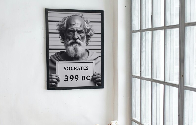 Socrates Poster Motivational Poster Philosophical Home Decor Wall Art ...