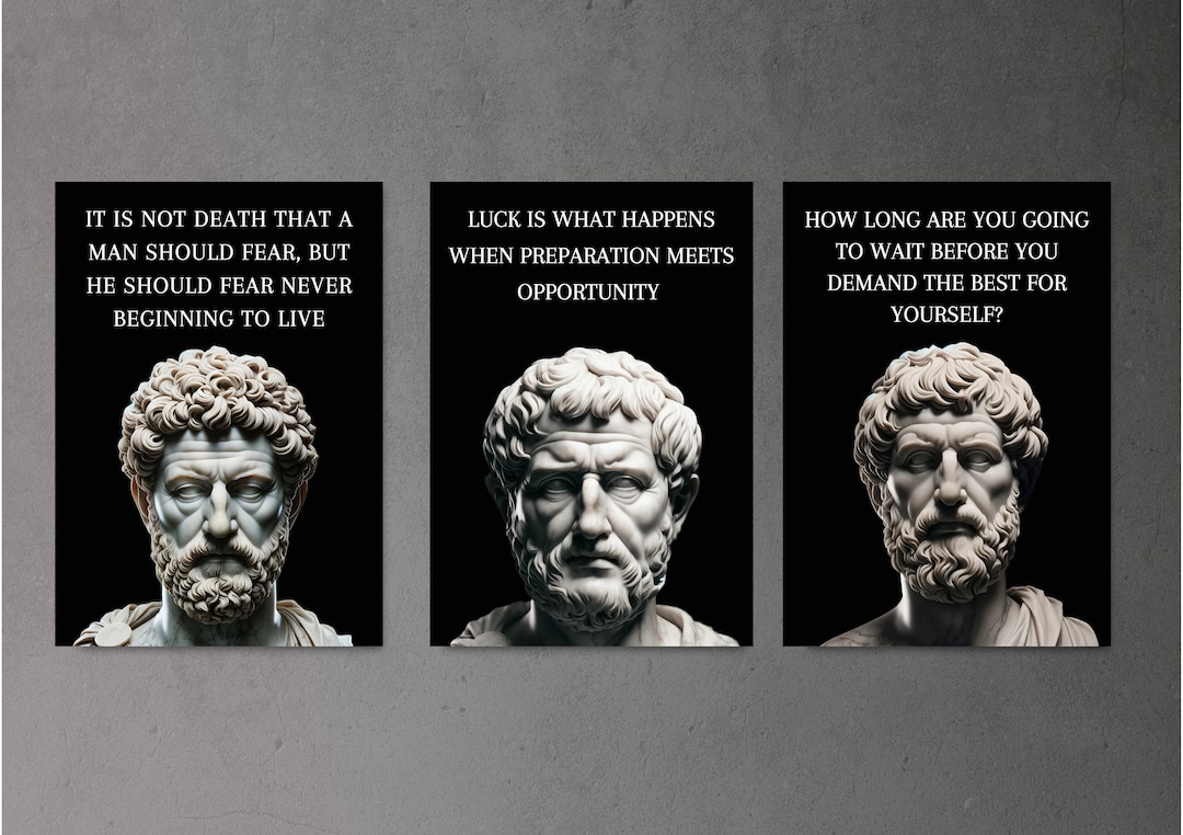 Stoic Proverbs Stoic Philosophy Motivational Poster Bundle - Epictetus, Marcus ...