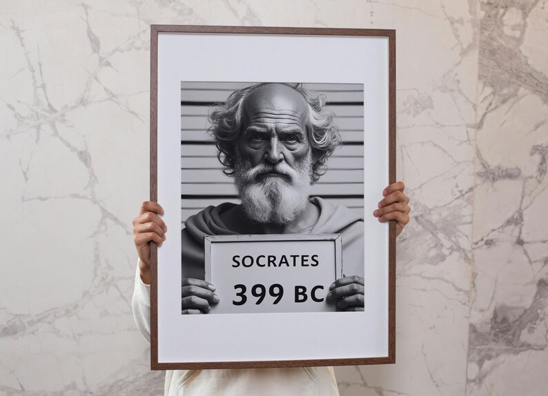 Socrates Poster Motivational Poster Philosophical Home Decor Wall Art ...