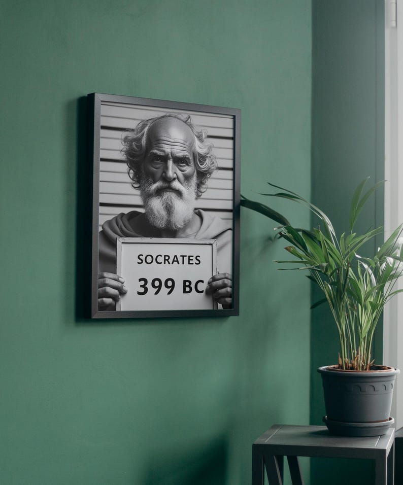 Socrates Poster Motivational Poster Philosophical Home Decor Wall Art ...