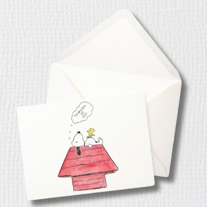 Pacote de 8 cartões Pensando em você com Snoopy