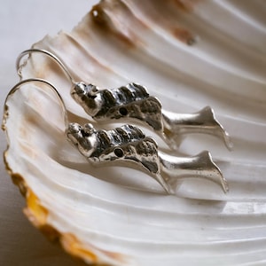 Oxidized Sterling Silver Seashell Earrings: Modern Statement Jewelry