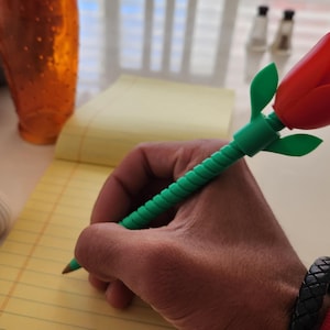 Flower Fidget Pen with Vase Holder - BIC Compatible