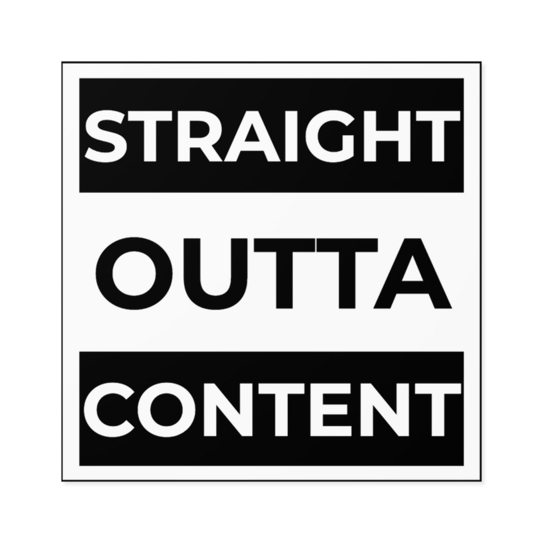 Outer Contents Sticker Straight Outta Content Square Sticker - Etsy