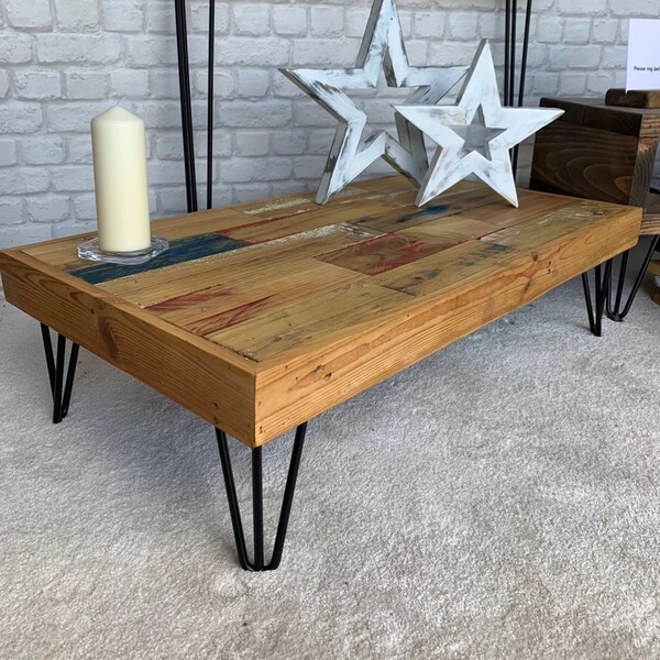 Image showcasing Reclaimed Wood Coffee Table - Etsy UK