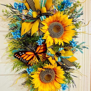 Sunflower Fall Wreath XL, sunflower door wreath, fall sunflower, autumn floral