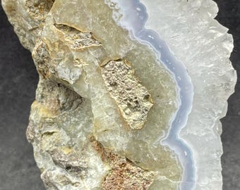 Blue Lace Agate: Face Polished Specimen, Crystal Edge