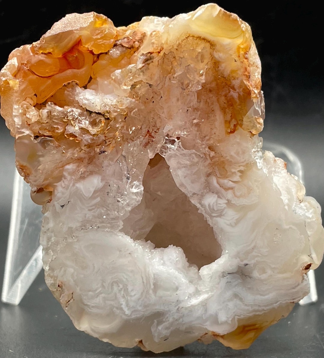 Arizona Chalcedony Agate Geode: Face Polishee Specimen, Crystal Center ...