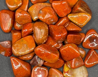 Polished Red Jasper: 39 Polished Small Stones, 6oz