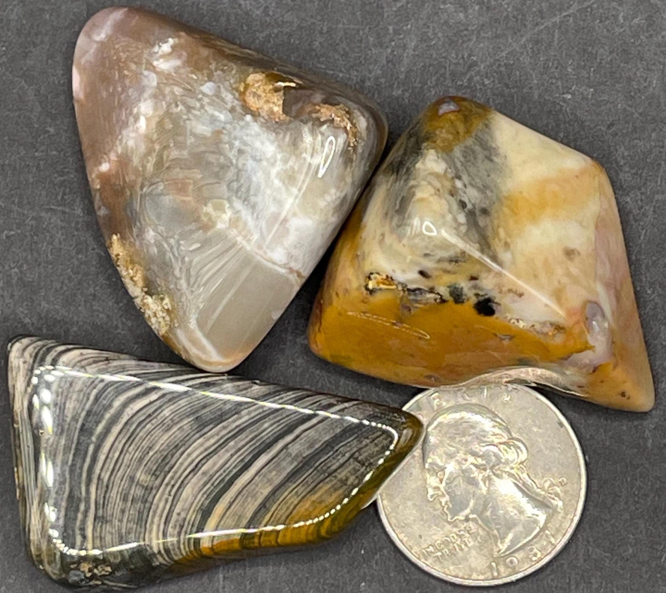 Ohio Rainbow Flint: 3 Polished Stones From Nethers Farm Flint