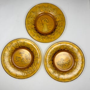 Vintage Indiana Tiara Amber Glass Nursery Rhyme 6.5" Plate (sold Individually)
