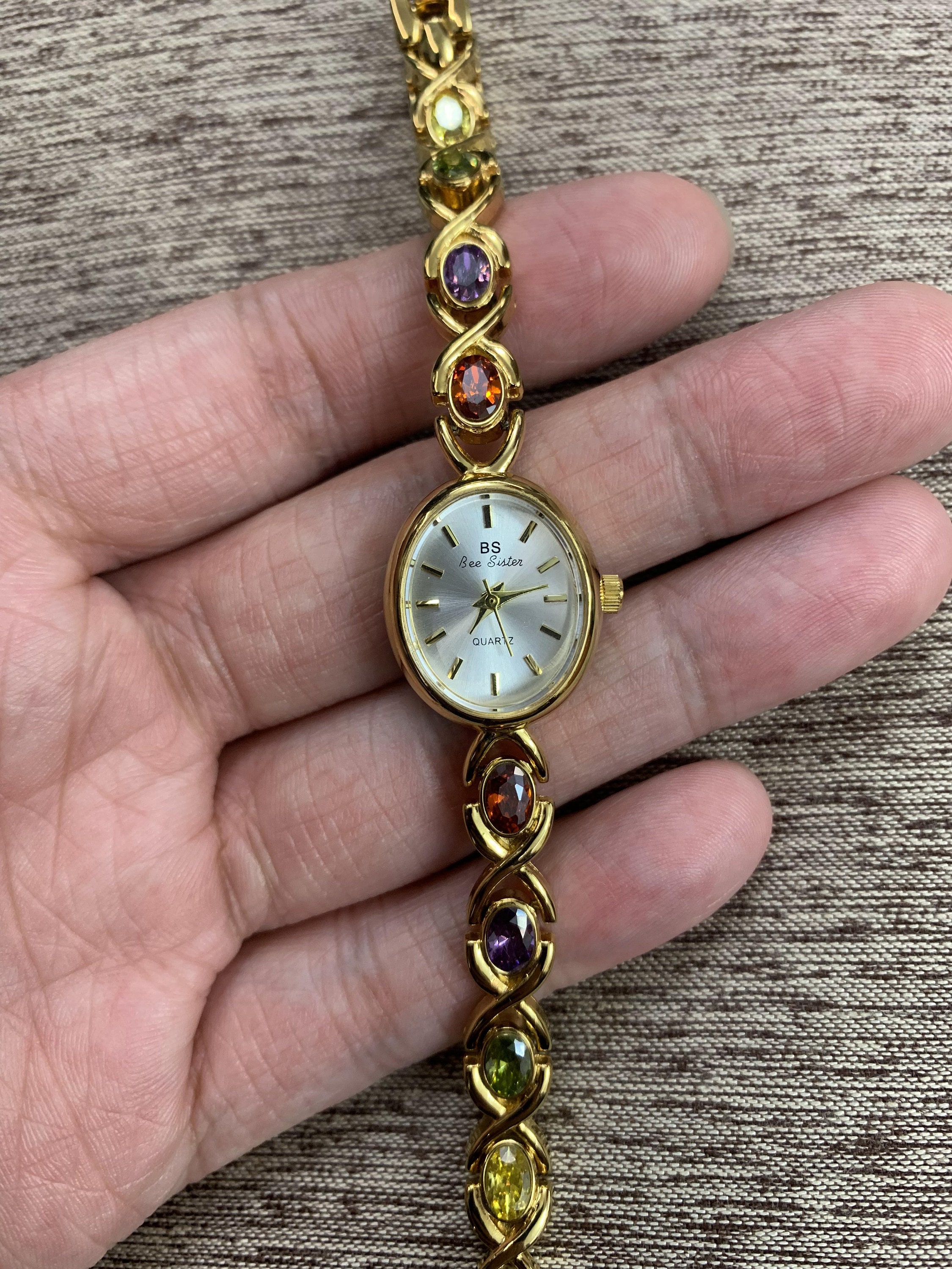 Vintage Women Small Face Watch,oval Watch,gold Watch,gift for Women