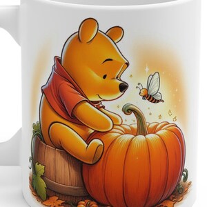 Winnie the Pooh Pumpkin Mug, Fall Decor, Cozy Home, Gift for Pumpkin Lovers, Halloween Coffee Cup, Cute Autumn Mug