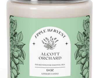 Little Women, Louisa May Alcott, American Writer, Gift, Concord, Orchard House, Library, Wedding, Gift, Scented Soy Candle, Apple Scent