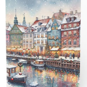 Holiday Greeting Cards Set, Festive Hygge Denmark Danish Copenhagen Design, Christmas & New Year Cards, Winter Celebrations, 10pcs, 30pcs,