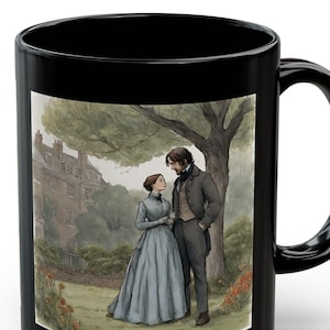 Jane Eyre Gothic Art Mug, Romantic Couple, 11oz Coffee Lover Gift, Victorian Style Home Decor, Charlotte Bronte Literary Cup, Tea Cup