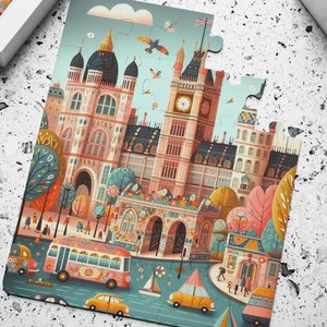 London England, United Kingdom, Geography Puzzle, 30-Piece, Educational Game for Geography Enthusiasts Jigsaw Toy, Fun Learning