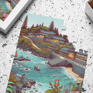 Geographie Lernspiel Kinder Puzzle, Jeju Insel Südkorea Ozean Palast Geschenk, 30-teilig, Kinder Puzzle Spielzeug, Karte Lernaktivität,